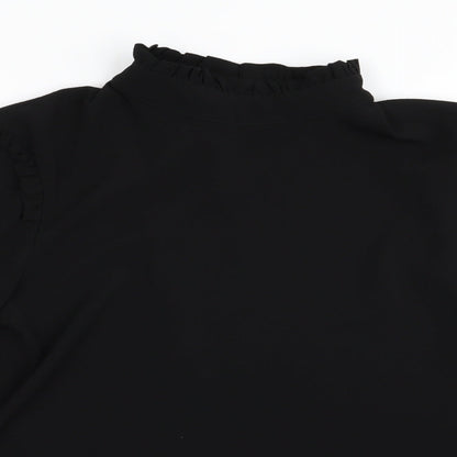 joy bla Womens Black   Basic Blouse Size M