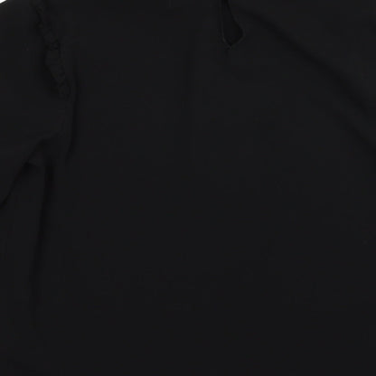 joy bla Womens Black   Basic Blouse Size M