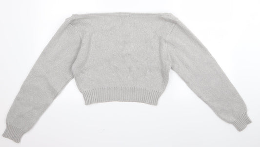 PRETTYLITTLETHING Womens Grey   Pullover Jumper Size S