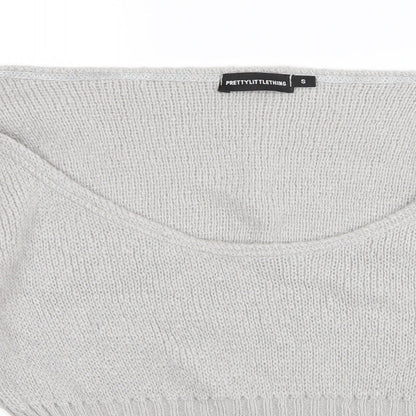 PRETTYLITTLETHING Womens Grey   Pullover Jumper Size S