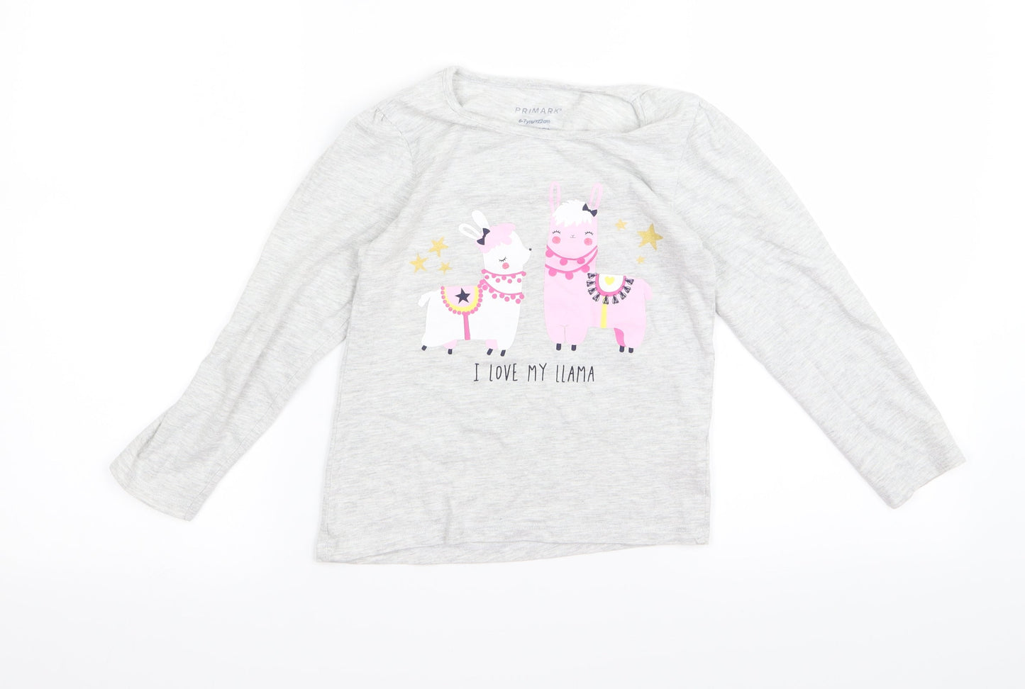 Preworn Girls Grey   Top Pyjama Top Size 6 Years  - peppa pig