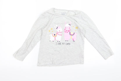 Preworn Girls Grey   Top Pyjama Top Size 6 Years  - peppa pig