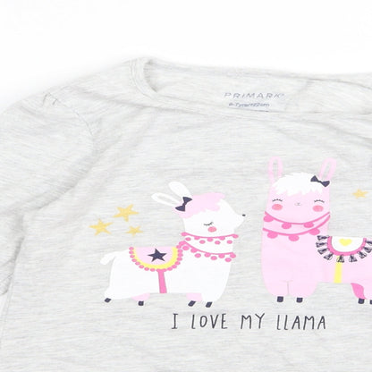 Preworn Girls Grey   Top Pyjama Top Size 6 Years  - peppa pig