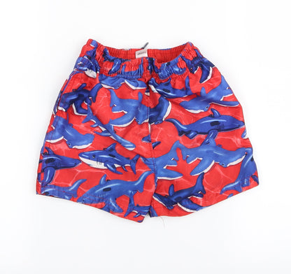 eorger Boys Blue Animal Print  Bermuda Shorts Size 7 Years