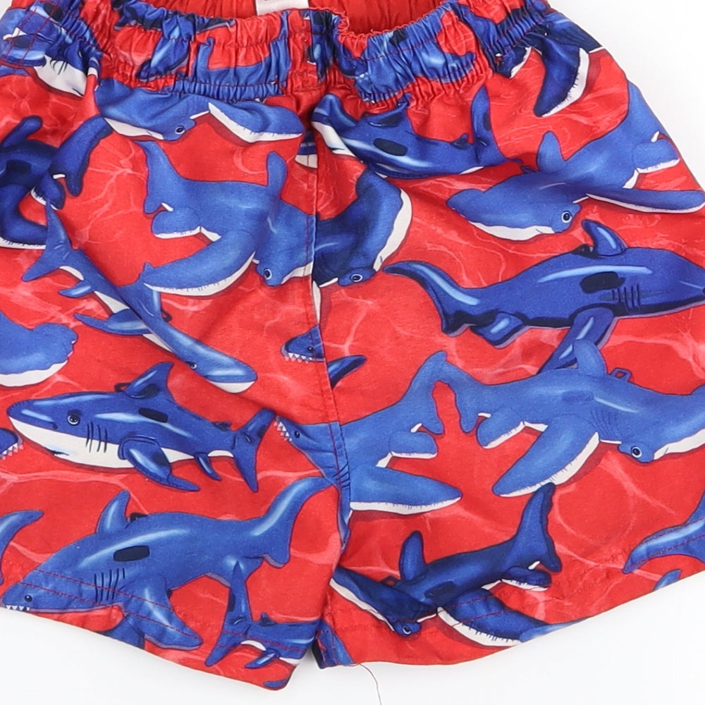 eorger Boys Blue Animal Print  Bermuda Shorts Size 7 Years