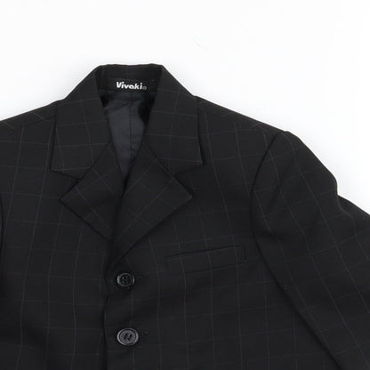 vivali Baby Black Check  Basic Coat Coat Size 9-12 Months