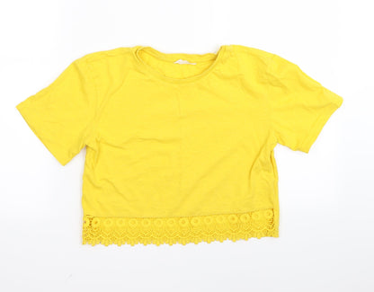 kandy Girls Yellow   Cropped T-Shirt Size 10-11 Years