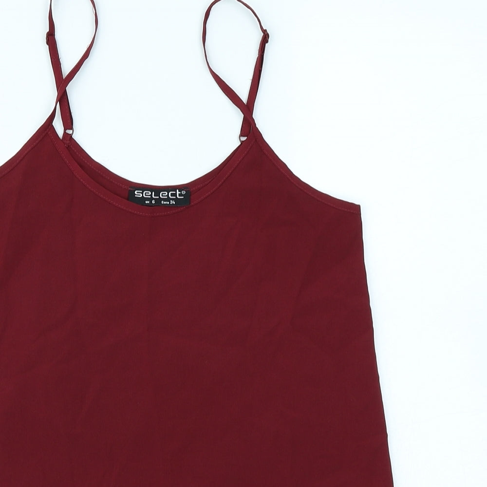 Select Womens Red   Camisole Blouse Size 6