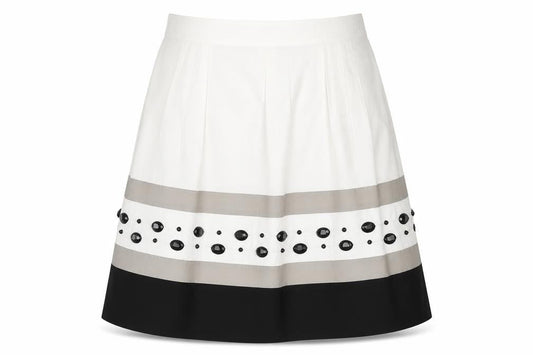 DKNYC Womens White Striped  Flare Skirt Size 30 in