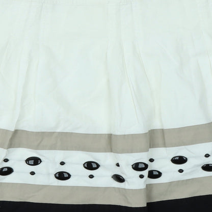 DKNYC Womens White Striped  Flare Skirt Size 30 in