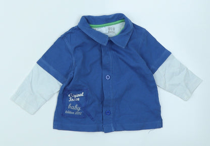 Cherokee Boys Blue   Basic Button-Up Size 3-6 Months