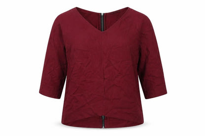 Womens UK Size 8 Topshop Red Basic Blouse