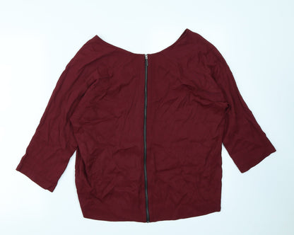 Womens UK Size 8 Topshop Red Basic Blouse