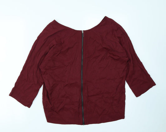 Womens UK Size 8 Topshop Red Basic Blouse