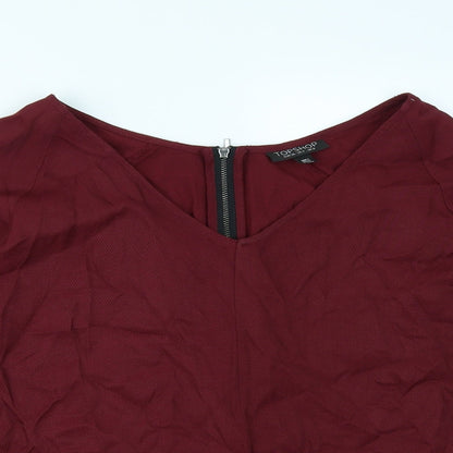 Womens UK Size 8 Topshop Red Basic Blouse