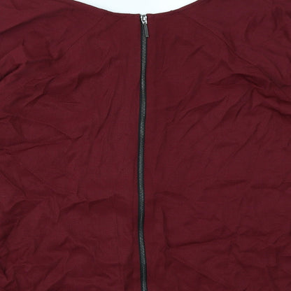 Womens UK Size 8 Topshop Red Basic Blouse