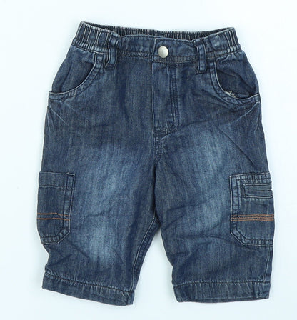Cherokee Baby Blue  Denim Cargo Jeans Size 0-3 Months