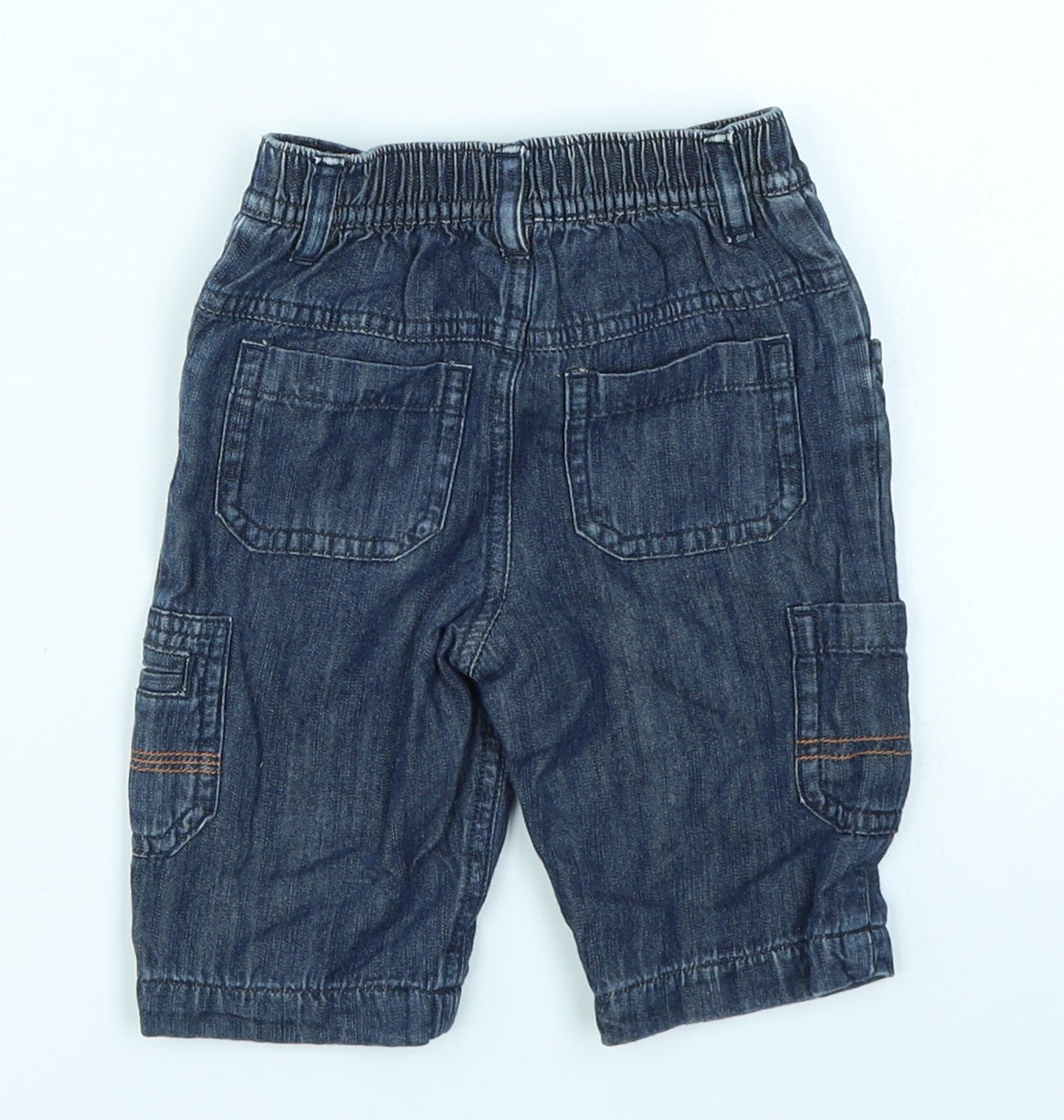Cherokee Baby Blue  Denim Cargo Jeans Size 0-3 Months