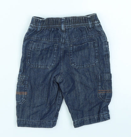 Cherokee Baby Blue  Denim Cargo Jeans Size 0-3 Months