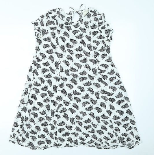H&M Womens White Floral  A-Line  Size 8