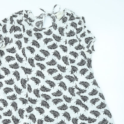 H&M Womens White Floral  A-Line  Size 8