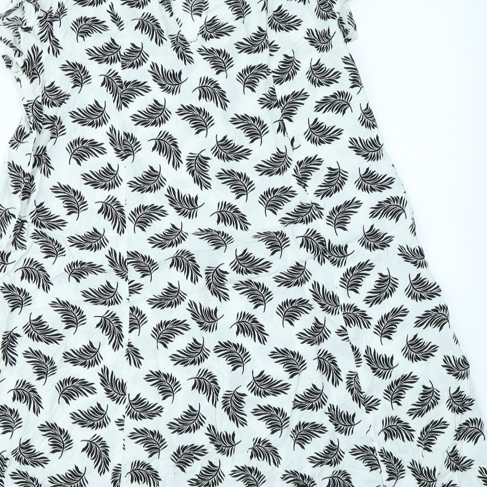 H&M Womens White Floral  A-Line  Size 8