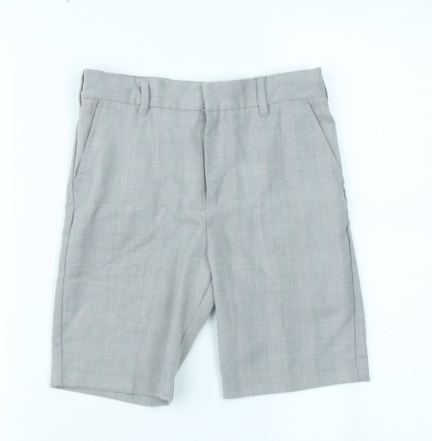 River Island Girls Grey Plaid  Cargo Shorts Size 10 Years