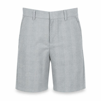 Front view of River Island girls’ grey plaid cargo shorts, size 10, years
