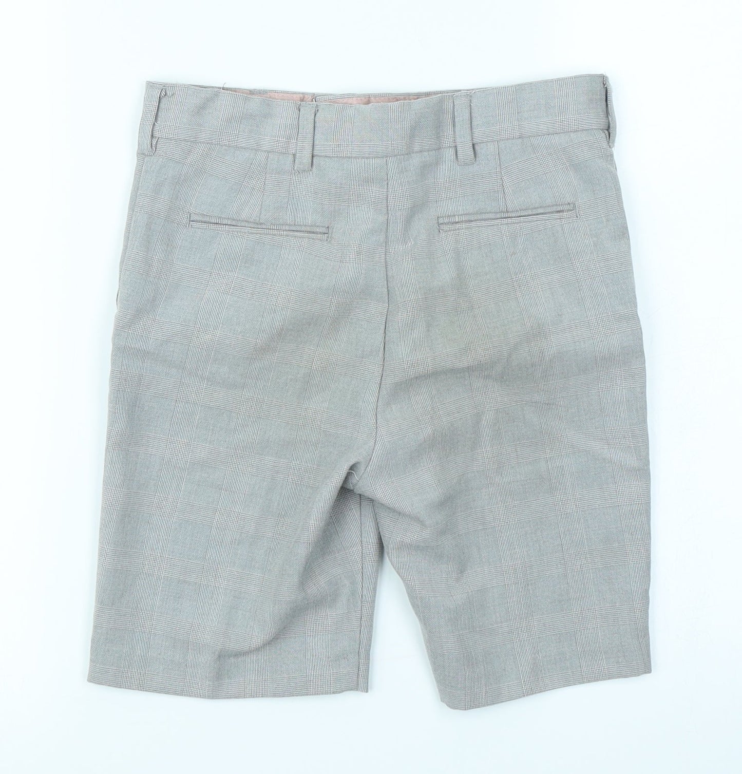 River Island Girls Grey Plaid  Cargo Shorts Size 10 Years