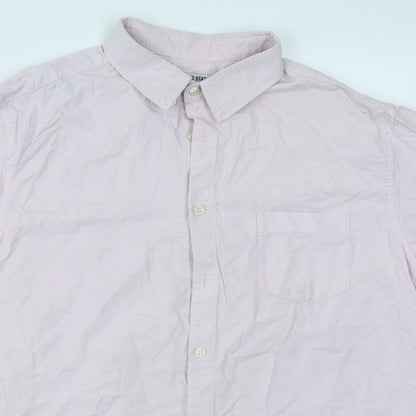 Mens UK Size XL Cedar Wood State Pink  Button-Up Short Sleeve Casual Shirt