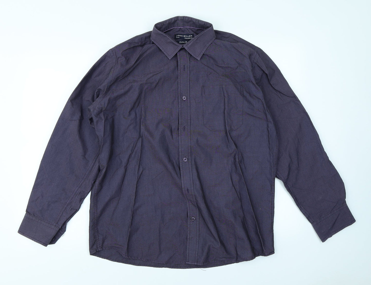 Mens UK Collar Size M John Miller Smart Blue  Dress Shirt