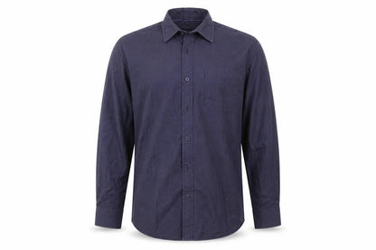 Front view of John Miller men’s blue dress shirt, size M