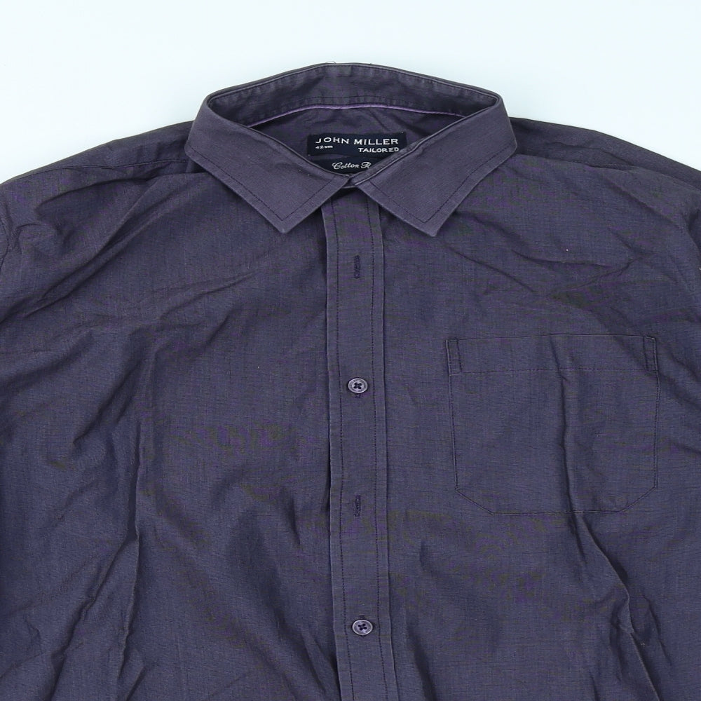 Mens UK Collar Size M John Miller Smart Blue  Dress Shirt