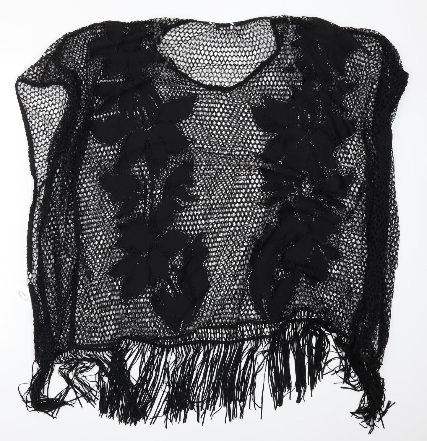 Papaya Womens Black  Knit T-Shirt Dress  Size S  - Open Knit Beach Cover Up