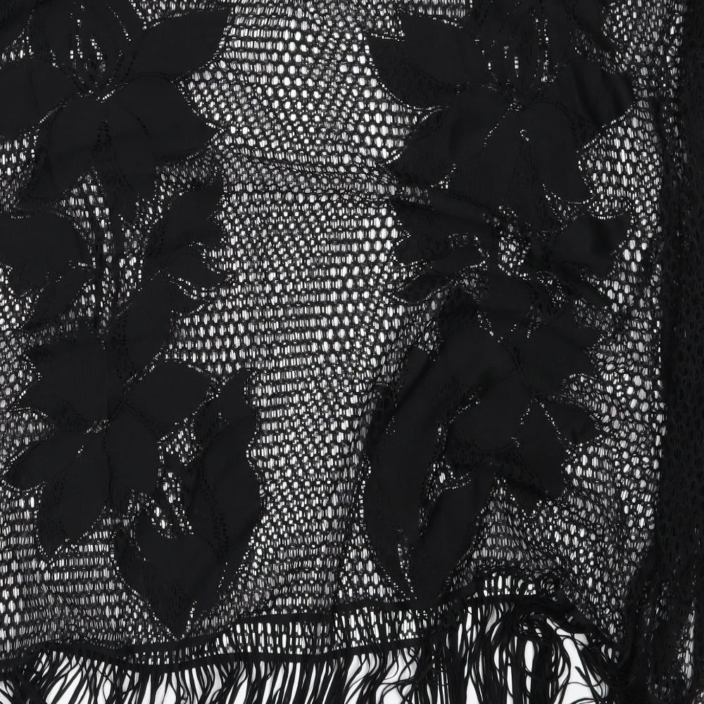 Papaya Womens Black  Knit T-Shirt Dress  Size S  - Open Knit Beach Cover Up