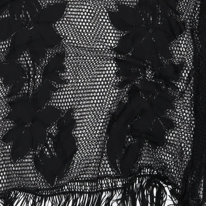 Papaya Womens Black  Knit T-Shirt Dress  Size S  - Open Knit Beach Cover Up