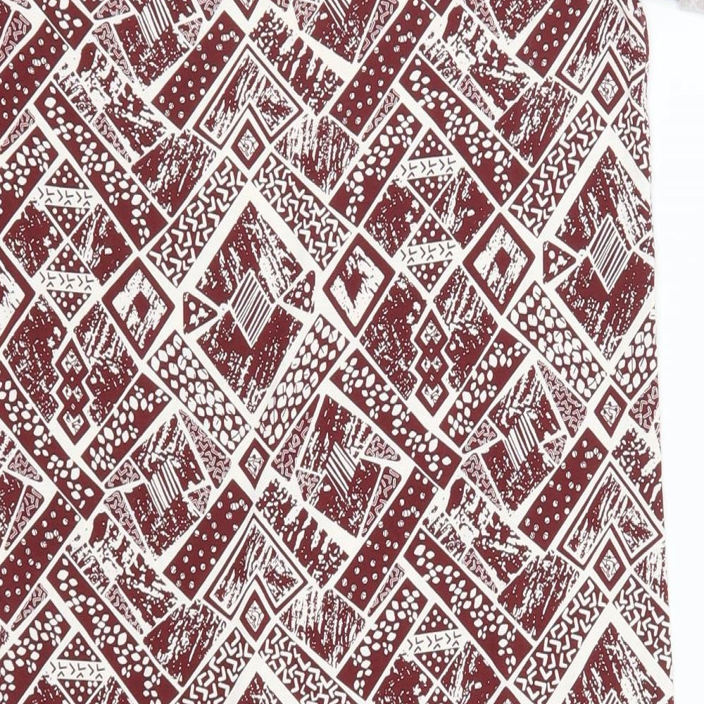 Boohoo Womens Red Geometric  T-Shirt Dress  Size 8