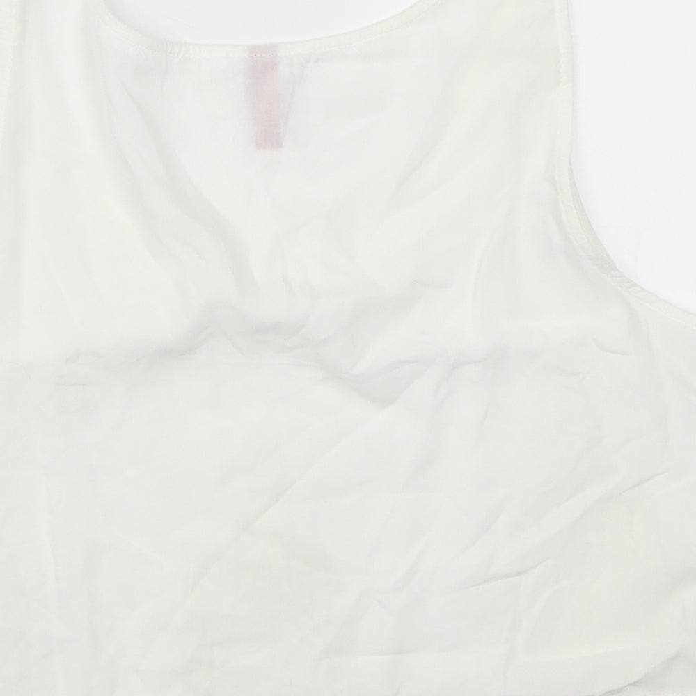 Womens UK Size 8 H&M White Cropped Tank