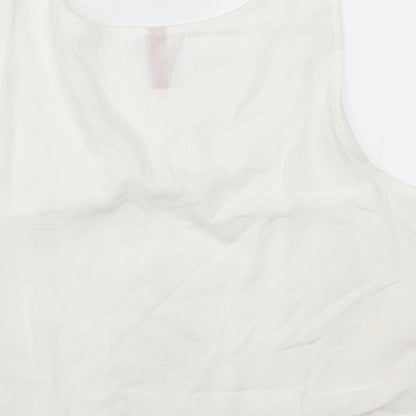 Womens UK Size 8 H&M White Cropped Tank