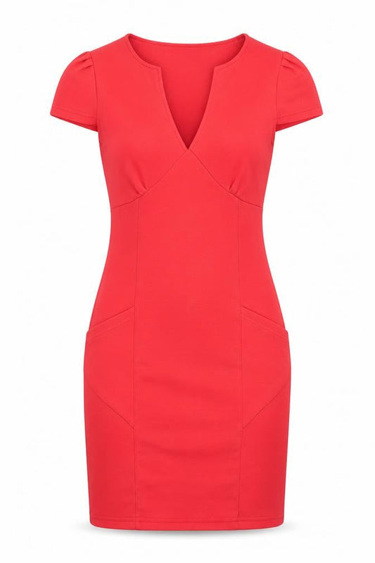 Front view of Izabel women’s pink pencil dress, size S