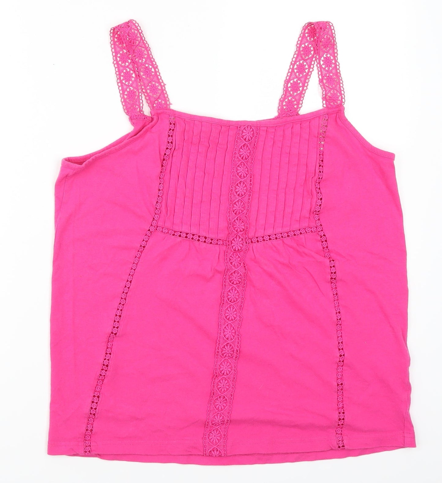George Womens Pink   Basic Tank Size 12  - Lace Detail