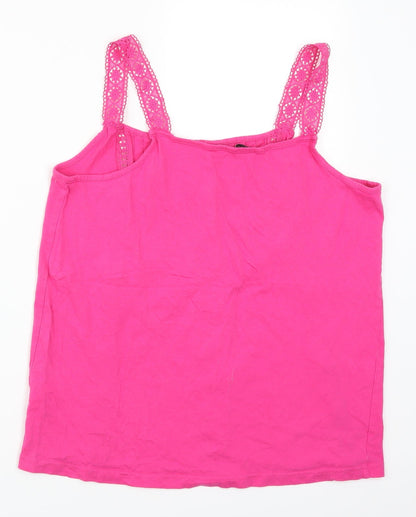 George Womens Pink   Basic Tank Size 12  - Lace Detail