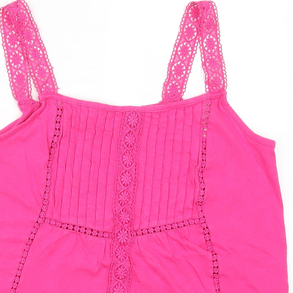 George Womens Pink   Basic Tank Size 12  - Lace Detail
