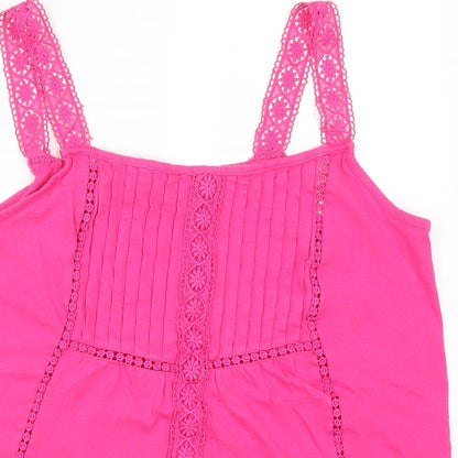 George Womens Pink   Basic Tank Size 12  - Lace Detail