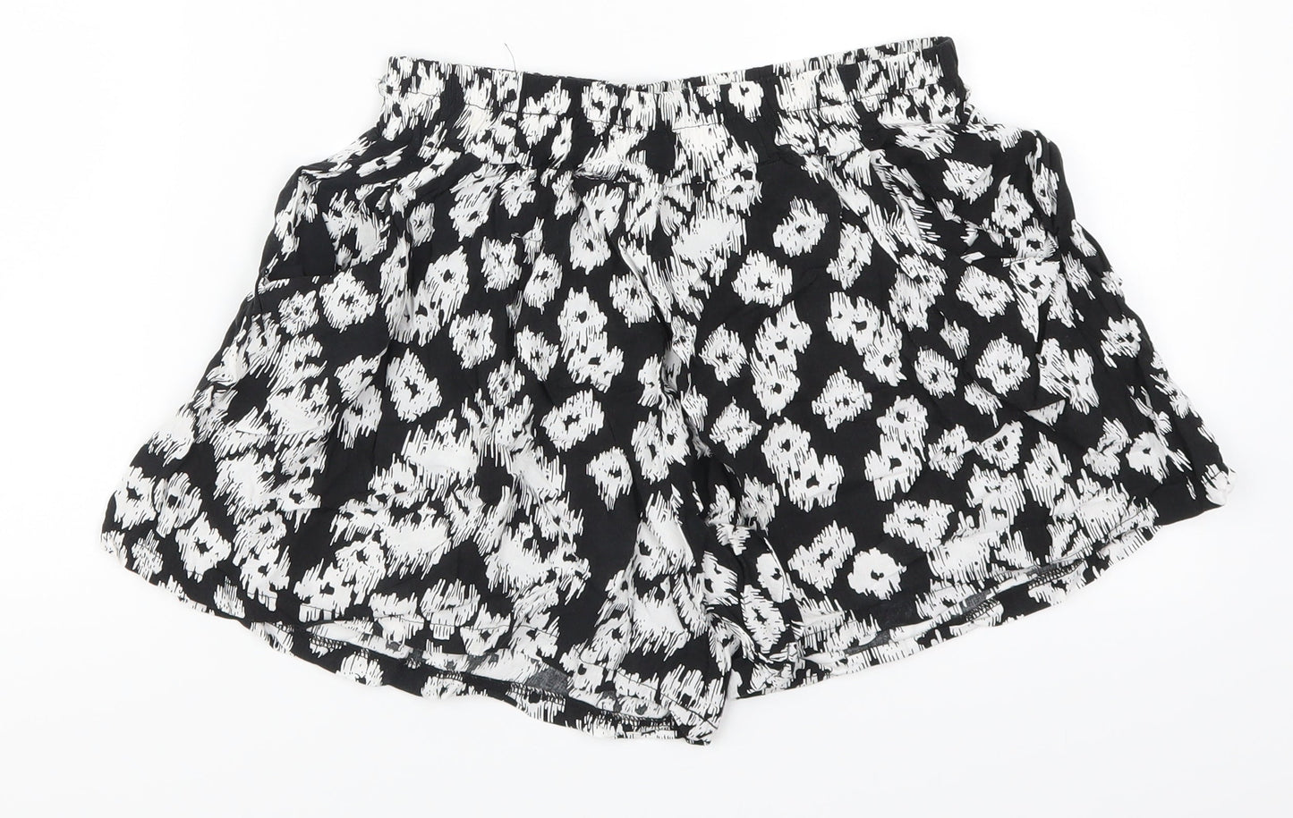 Vero Womens Black Animal Print  Paperbag Shorts Size S