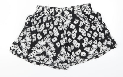 Vero Womens Black Animal Print  Paperbag Shorts Size S