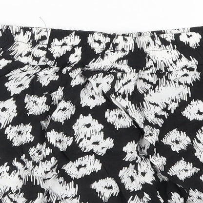 Vero Womens Black Animal Print  Paperbag Shorts Size S