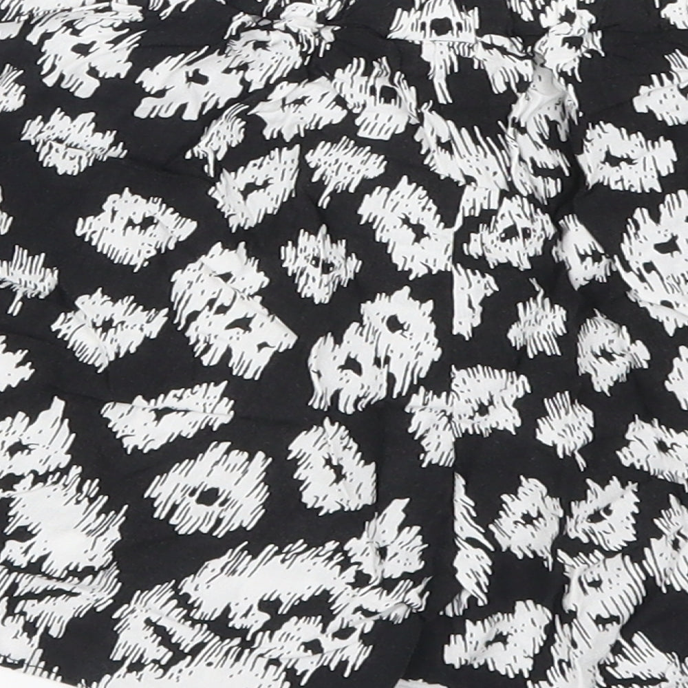 Vero Womens Black Animal Print  Paperbag Shorts Size S