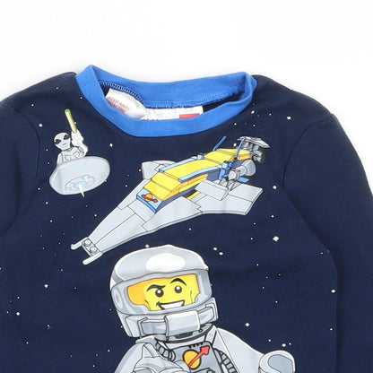 H&M Boys Blue Solid   Pyjama Top Size 3-4 Years  - Blast Off to Bed Lego