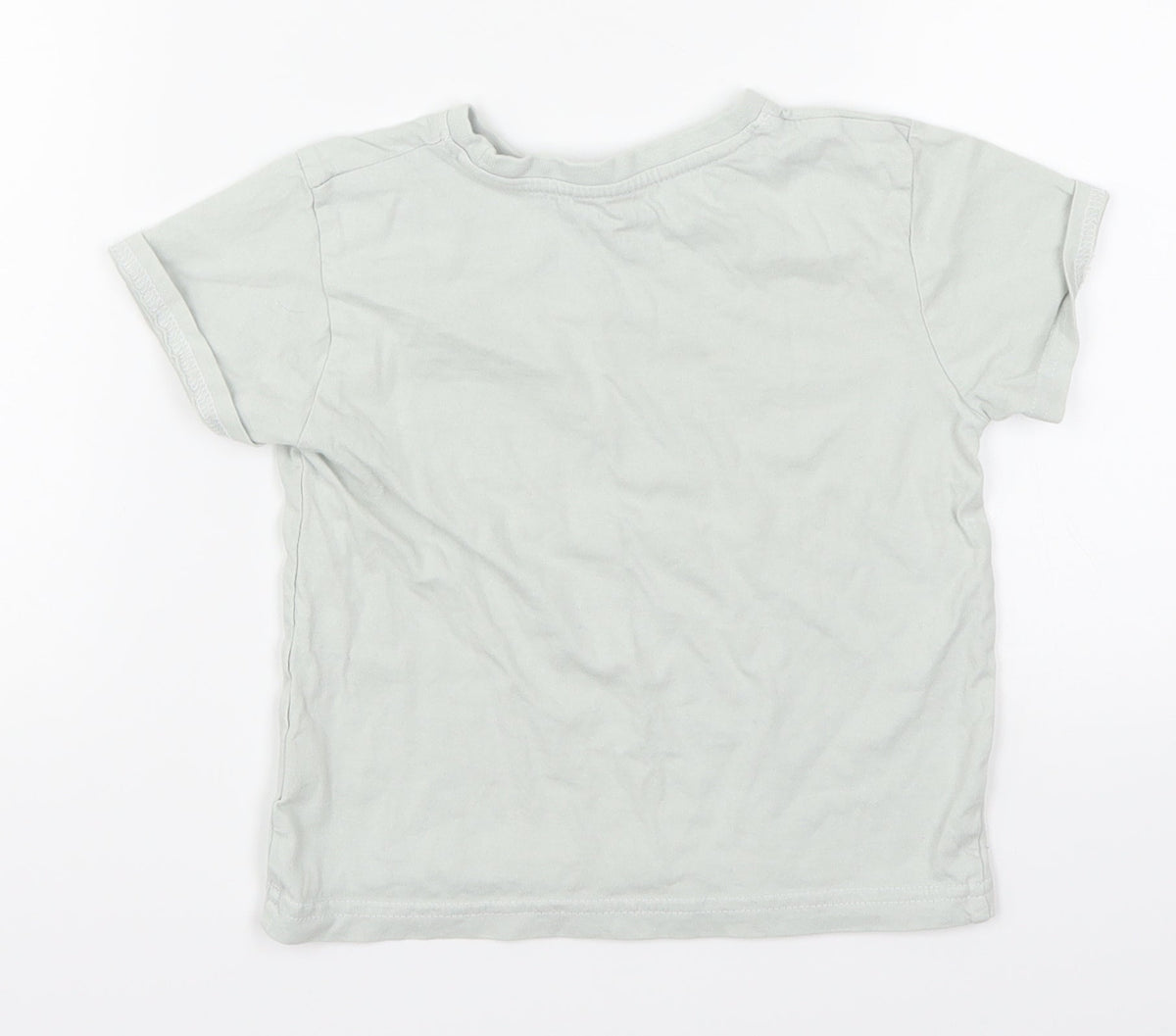 Back view of Primark boys’ green basic t-shirt, size 3-4, years - surfing legend